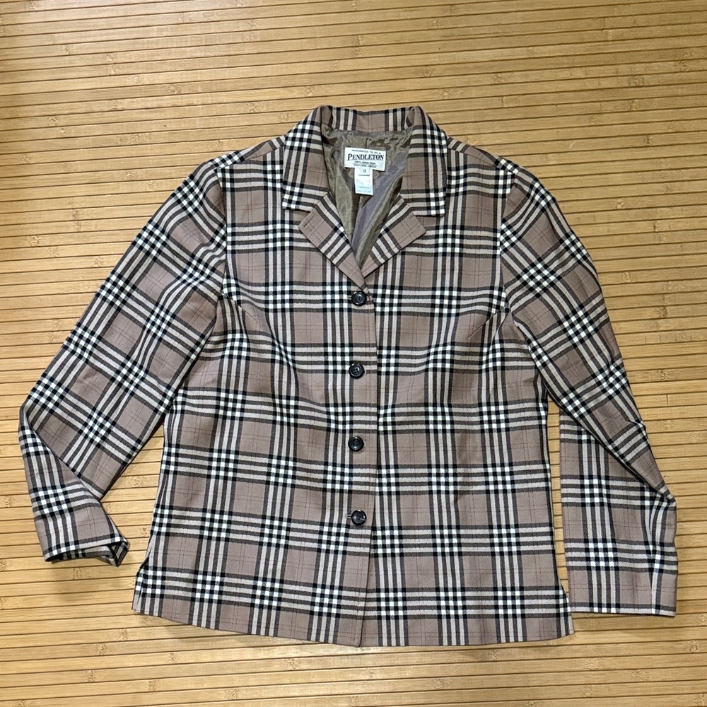 Pendleton Plaid Wool Blazer